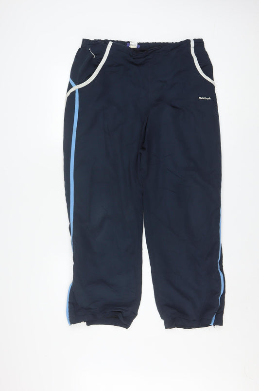 Reebok Women Blue Size 14 Track Pants Straight Leg Sports Trousers