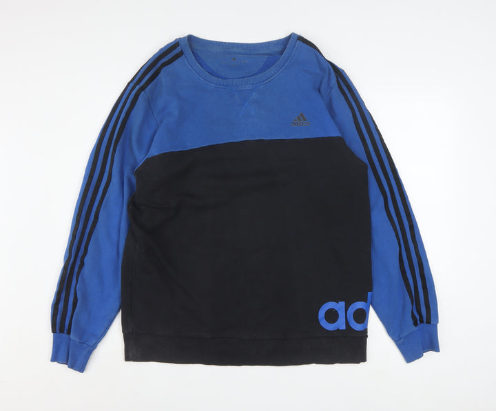 Adidas Men's Blue & Black Logo Sweatshirt Size L Pullover