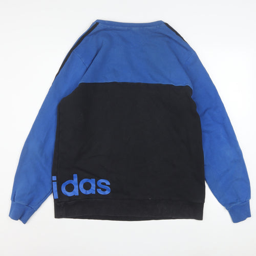 Adidas Men's Blue & Black Logo Sweatshirt Size L Pullover