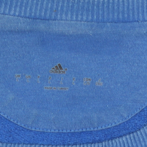Adidas Men's Blue & Black Logo Sweatshirt Size L Pullover