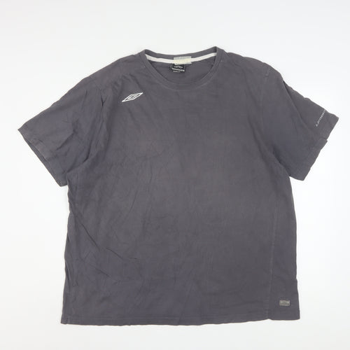 Umbro Men’s Grey 2XL Crew Neck Short Sleeve Cotton Sports T-Shirt