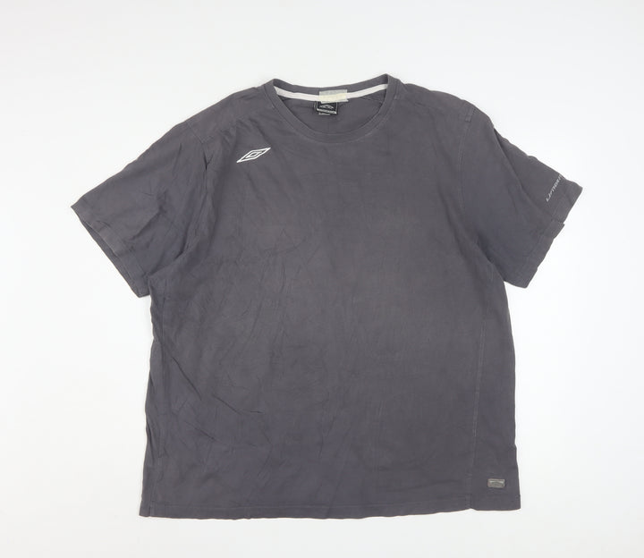 Umbro Men’s Grey 2XL Crew Neck Short Sleeve Cotton Sports T-Shirt