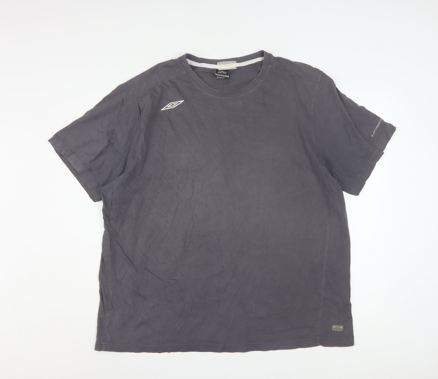 Umbro Men’s Grey 2XL Crew Neck Short Sleeve Cotton Sports T-Shirt