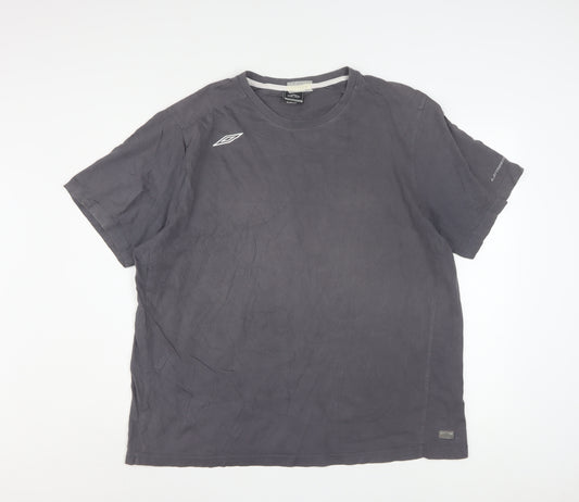 Umbro Men’s Grey 2XL Crew Neck Short Sleeve Cotton Sports T-Shirt