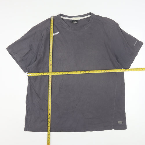 Umbro Men’s Grey 2XL Crew Neck Short Sleeve Cotton Sports T-Shirt