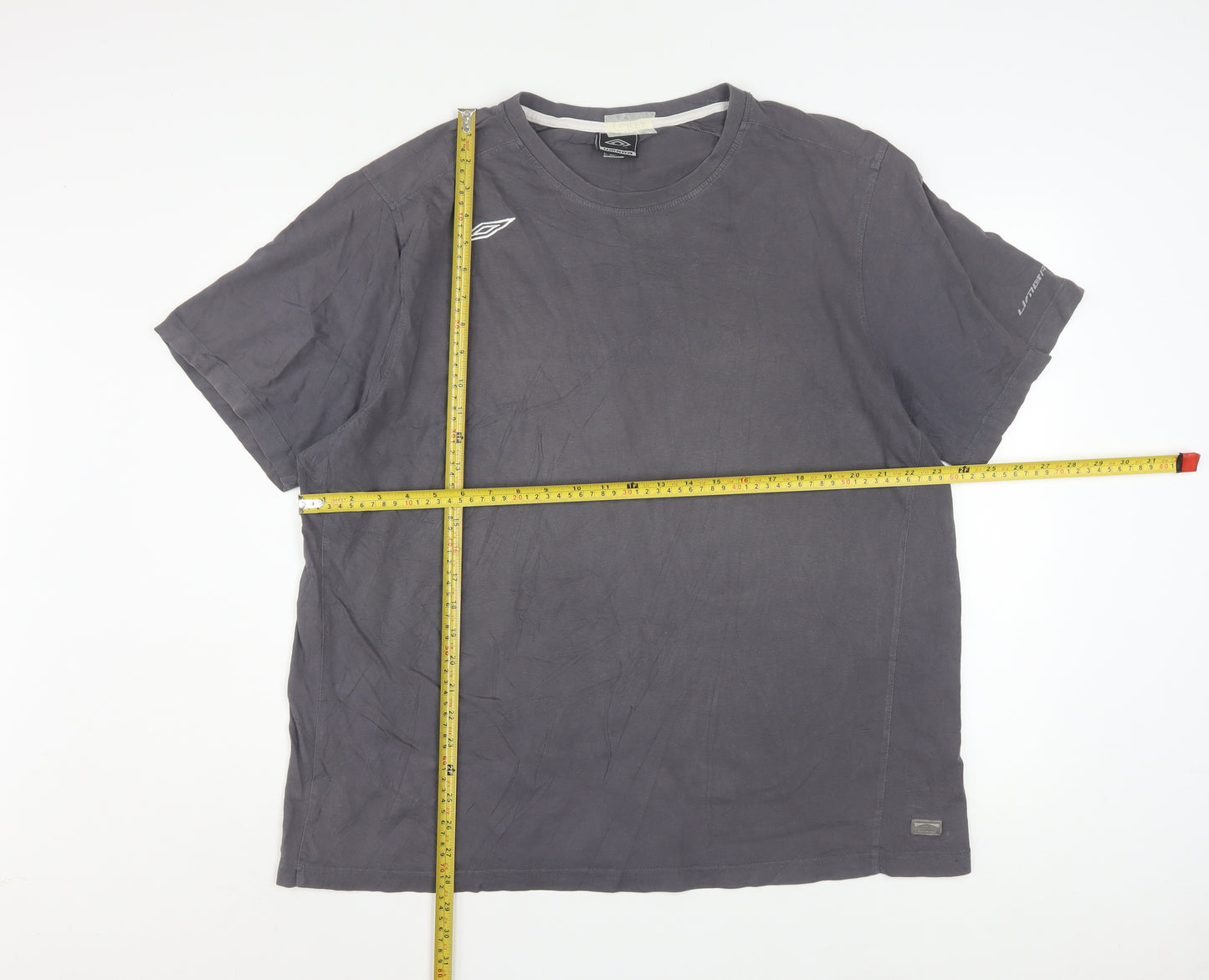 Umbro Men’s Grey 2XL Crew Neck Short Sleeve Cotton Sports T-Shirt