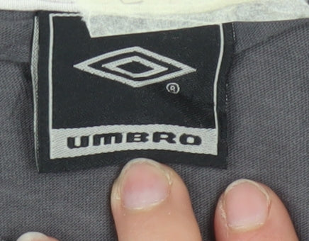 Umbro Men’s Grey 2XL Crew Neck Short Sleeve Cotton Sports T-Shirt