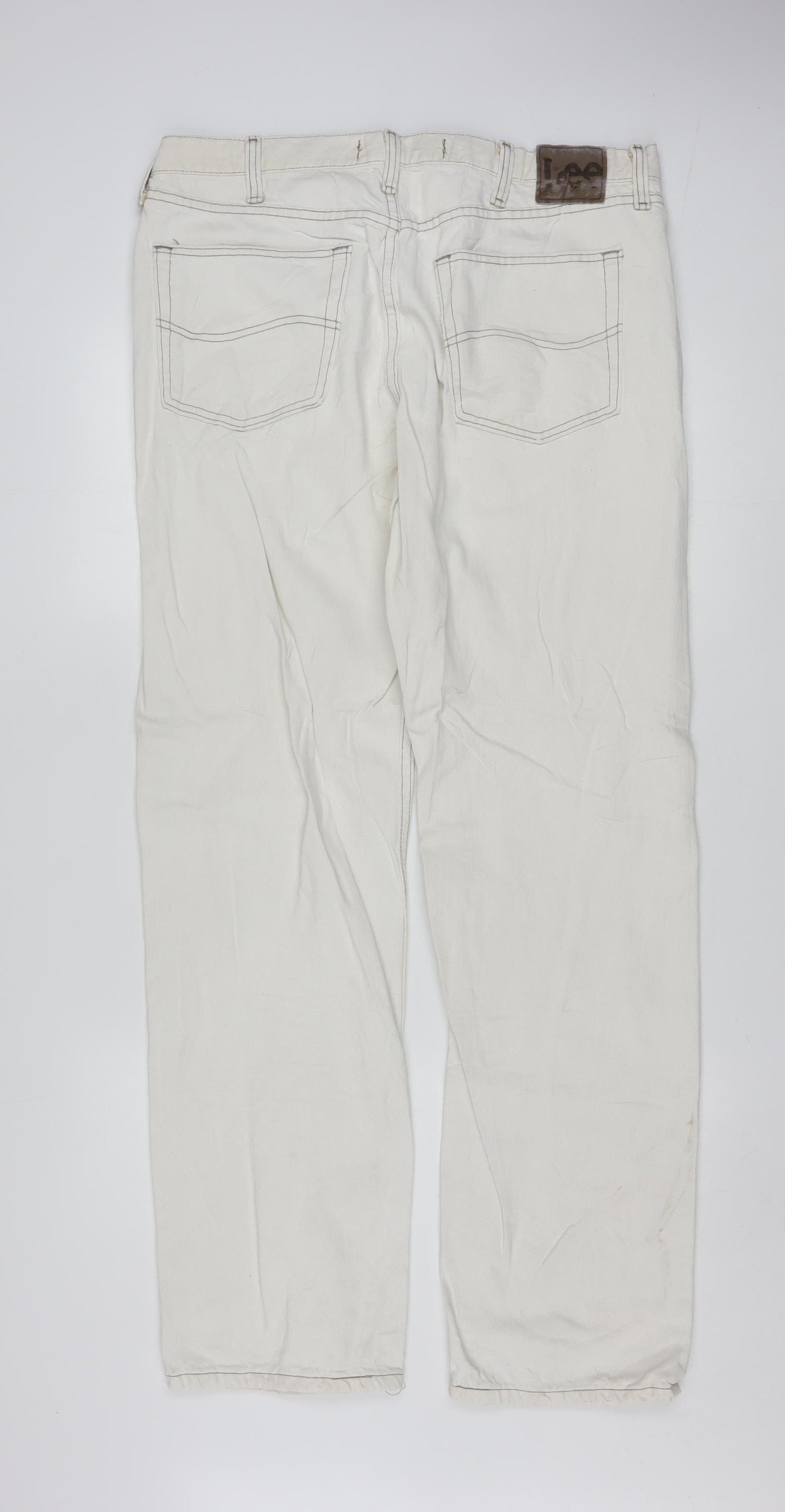 Lee Men's Ivory Regular Fit Straight Leg Jeans 36W 34L