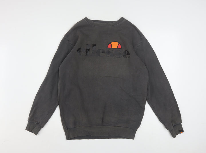 Ellesse Mens Black XS Pullover Sweatshirt Crew Neck Logo Fleece