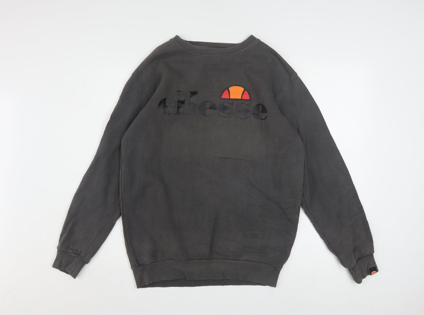 Ellesse Mens Black XS Pullover Sweatshirt Crew Neck Logo Fleece