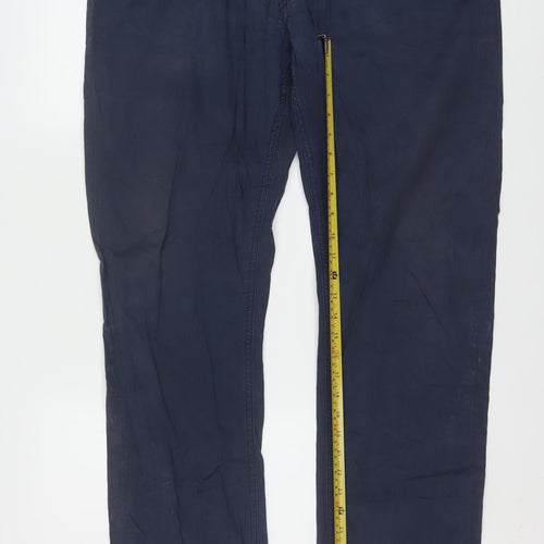 Lee Men's Blue Daren Zip Fly Regular Chino Trousers W38 L34