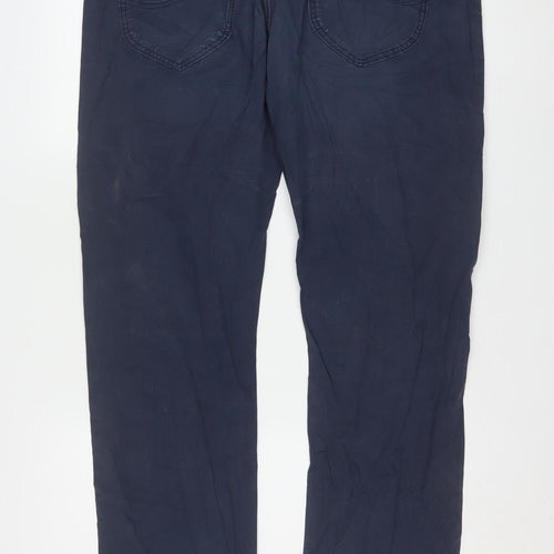 Lee Men's Blue Daren Zip Fly Regular Chino Trousers W38 L34