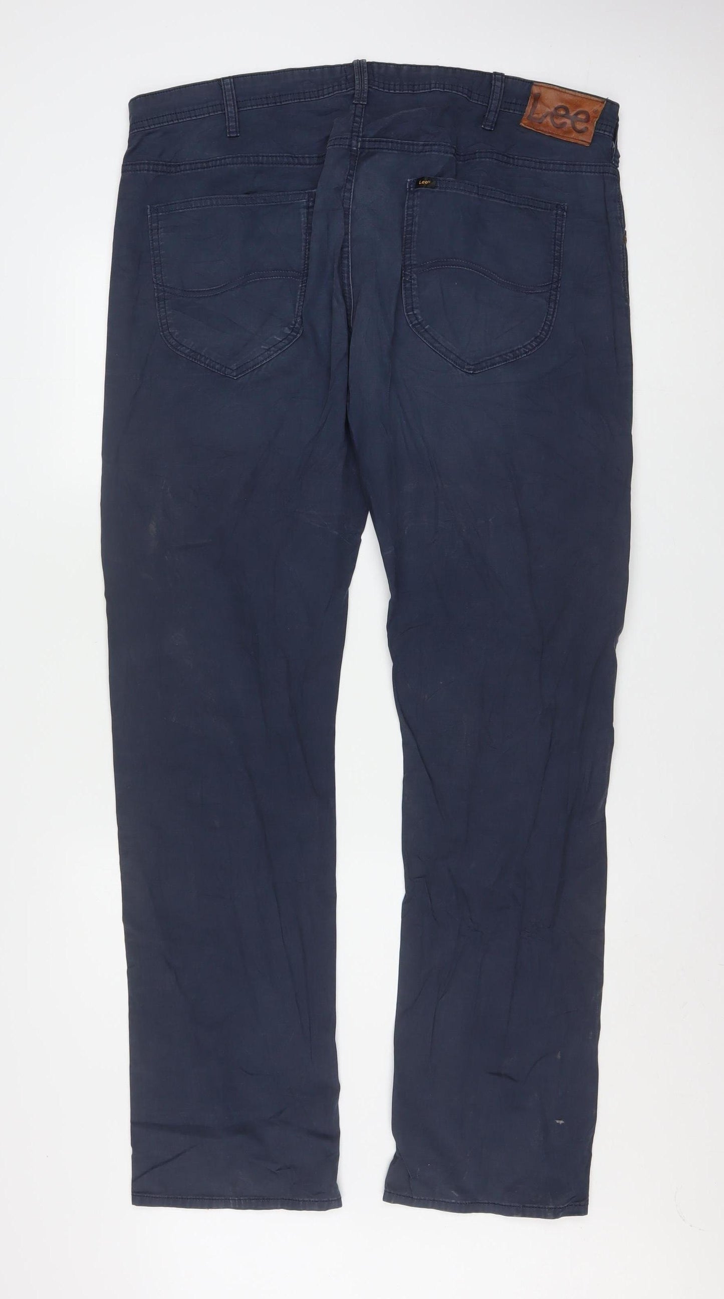 Lee Men's Blue Daren Zip Fly Regular Chino Trousers W38 L34