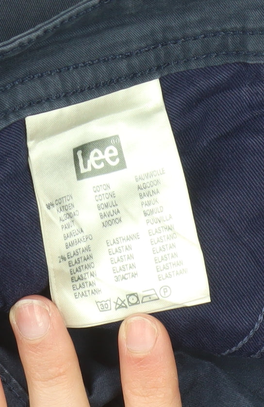 Lee Men's Blue Daren Zip Fly Regular Chino Trousers W38 L34