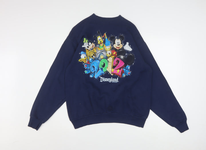 Hanes Disneyland Resort Navy Graphic Sweatshirt Women M 2012 Disney Print