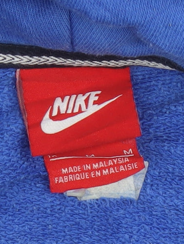 Nike Women's Blue Pullover Hoodie Medium Just Do It Logo Cotton Blend