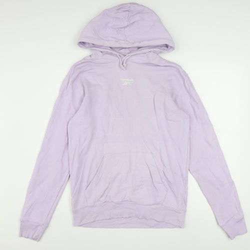 Reebok Womens Lilac Pullover Hoodie Small Cotton Blend Casual