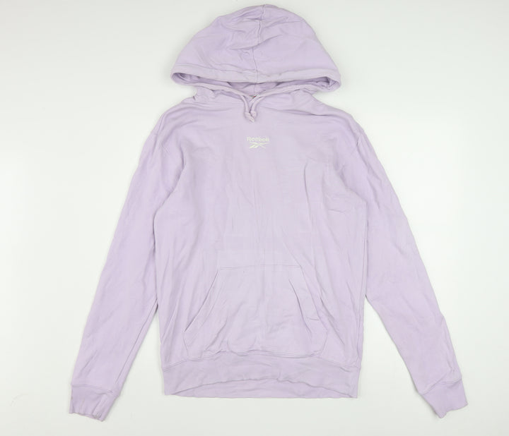 Reebok Womens Lilac Pullover Hoodie Small Cotton Blend Casual