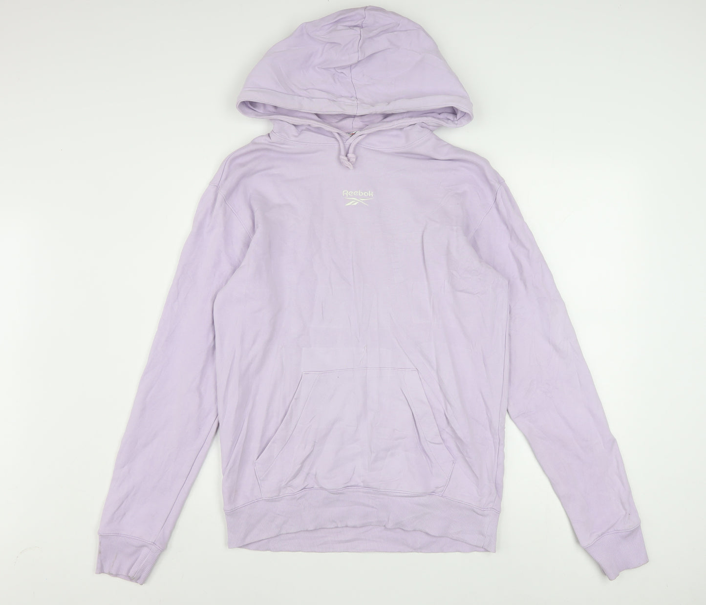 Reebok Womens Lilac Pullover Hoodie Small Cotton Blend Casual