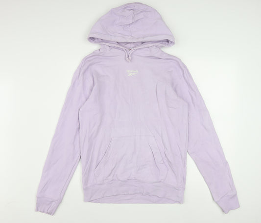Reebok Womens Lilac Pullover Hoodie Small Cotton Blend Casual