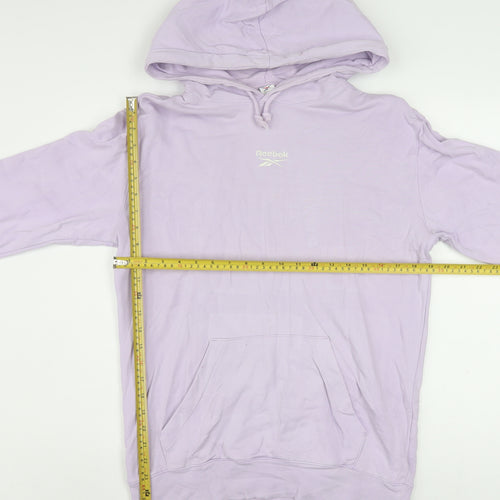 Reebok Womens Lilac Pullover Hoodie Small Cotton Blend Casual