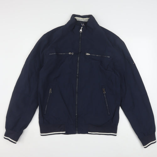 Tommy Hilfiger Men's Blue Bomber Jacket Size M Full Zip Nylon