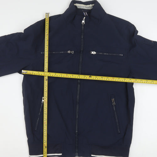 Tommy Hilfiger Men's Blue Bomber Jacket Size M Full Zip Nylon