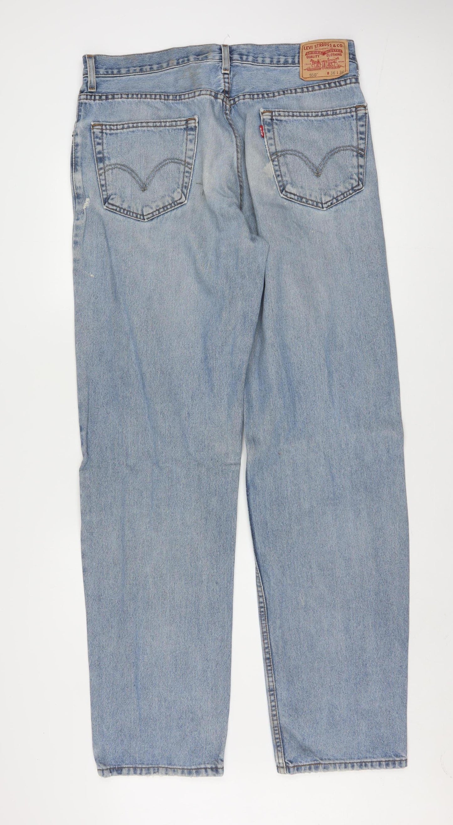Levi's Men's Blue 550 Relaxed Fit Straight Denim Jeans W36 L36