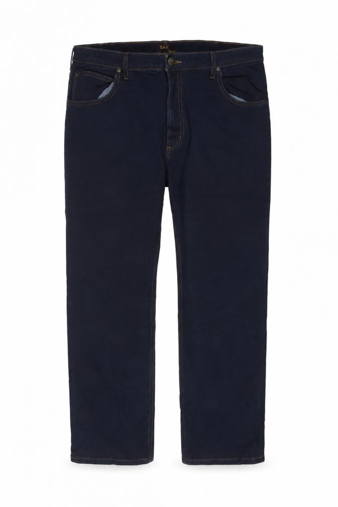 Front view of Lee Men's Blue Brooklyn Straight Jeans W40 L34