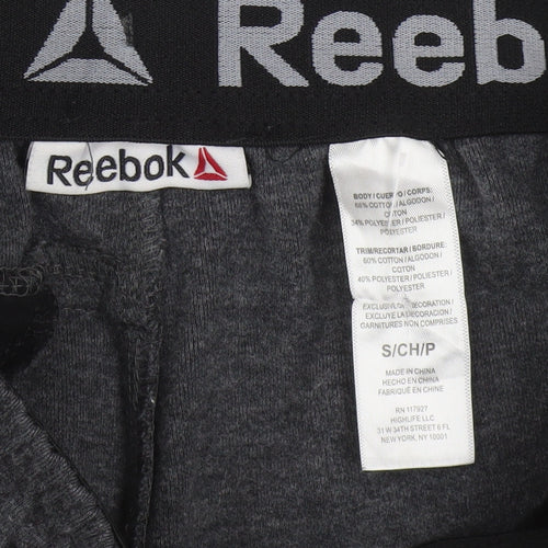 Reebok Men Grey Joggers S Regular Fit Activewear Tapered Sweatpants