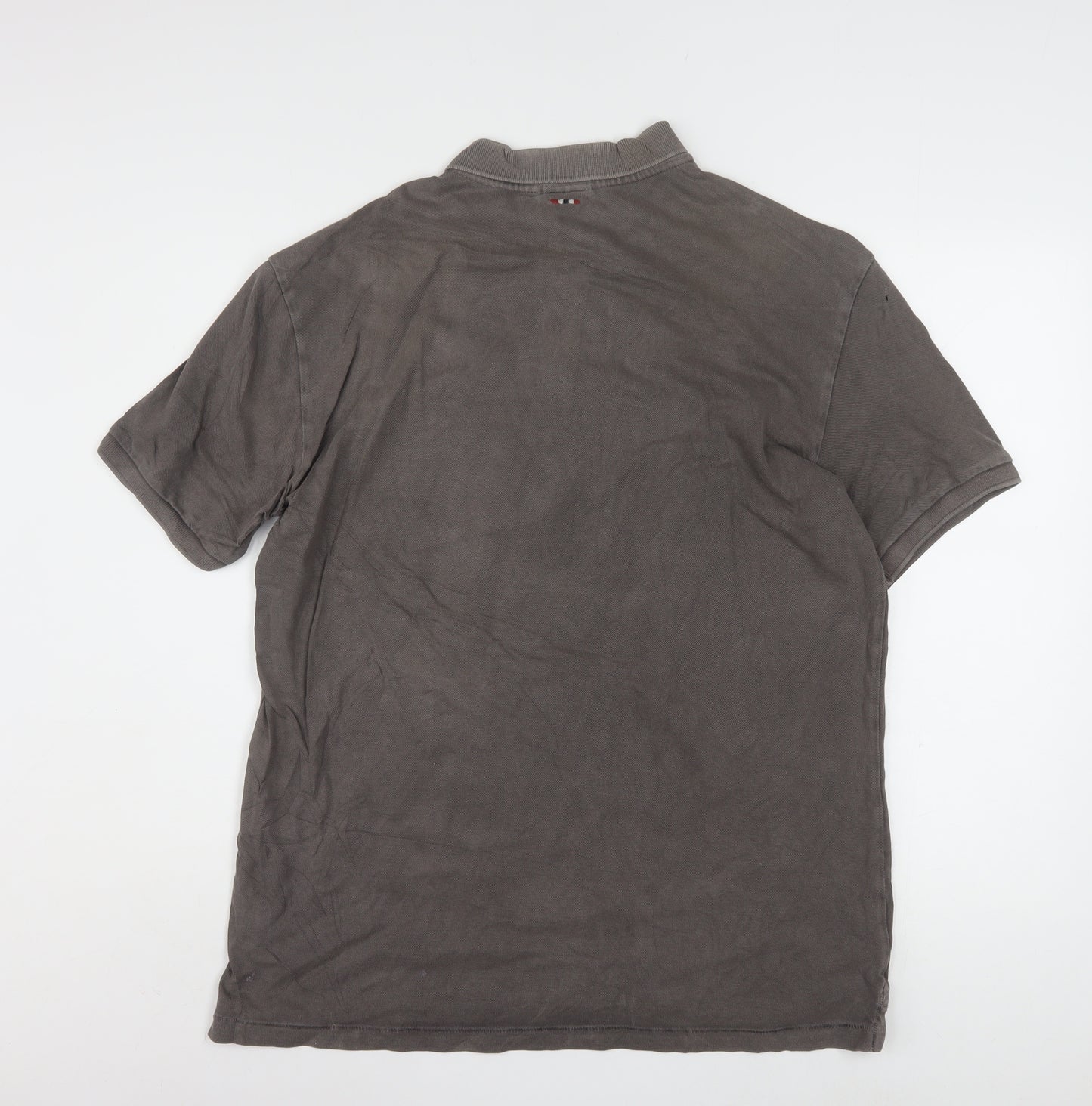 Napapijri Men's Brown Cotton Polo Shirt XL Short Sleeve Casual Top