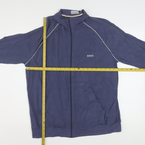 BOSS Men’s Blue XL Track Jacket Cotton Blend Full Zip
