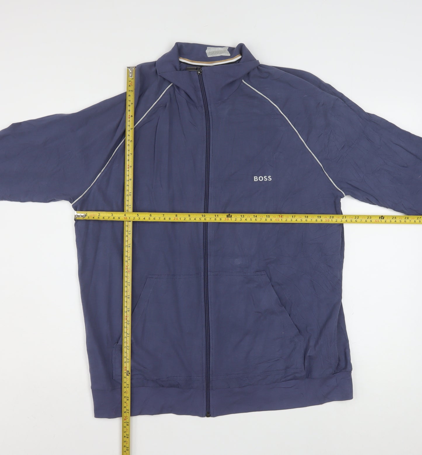 BOSS Men’s Blue XL Track Jacket Cotton Blend Full Zip