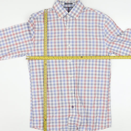 Tommy Hilfiger Men's Multicoloured Slim Fit Long Sleeve Check Shirt 14.5