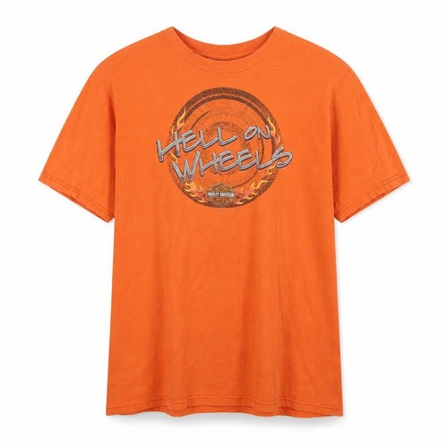 Harley-Davidson Men’s Orange XL Vintage Biker Graphic T-Shirt