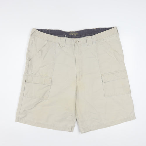 Wrangler Men's Beige Cargo Shorts Size 36 Regular Cotton