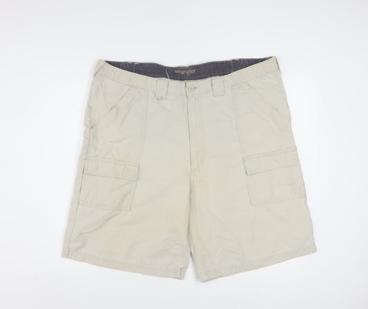 Wrangler Men's Beige Cargo Shorts Size 36 Regular Cotton