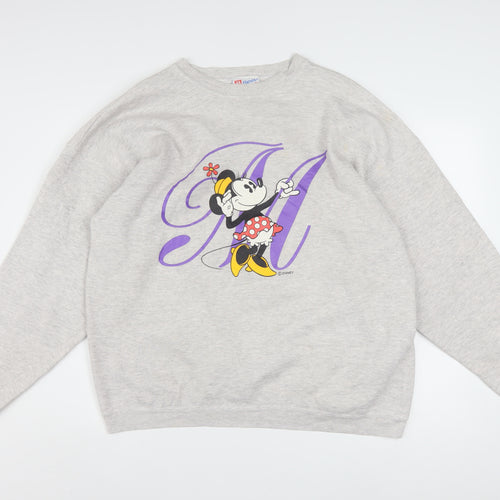 Hanes Women’s Grey Minnie Mouse Pullover Sweatshirt XL