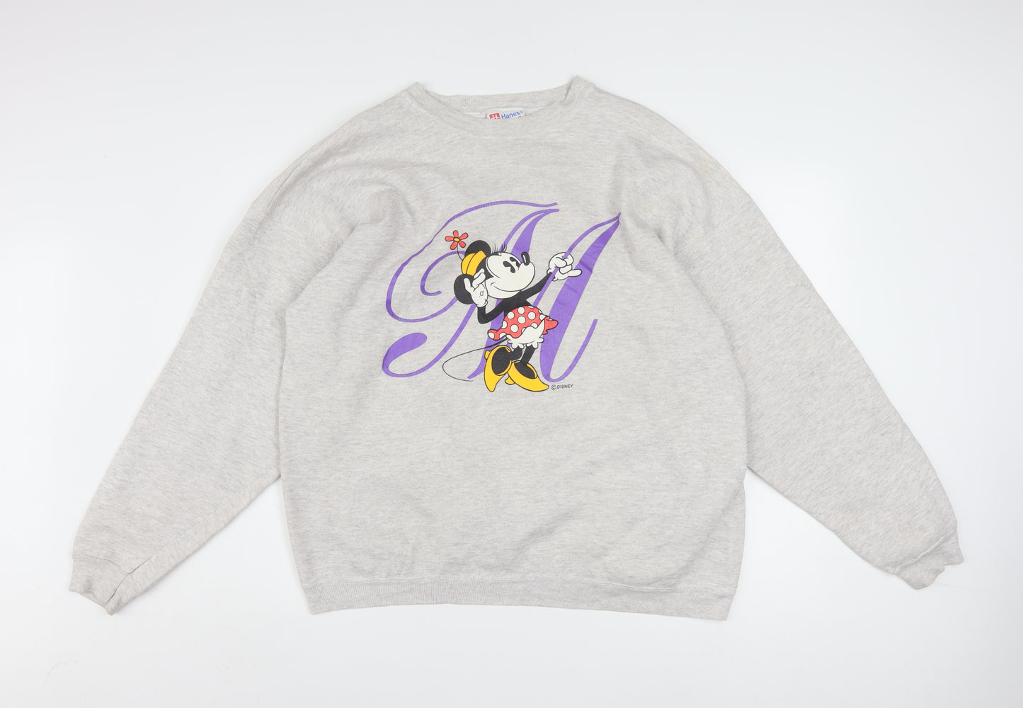 Hanes Women’s Grey Minnie Mouse Pullover Sweatshirt XL