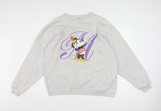 Hanes Women’s Grey Minnie Mouse Pullover Sweatshirt XL