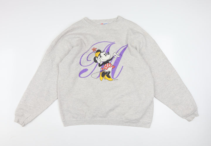 Hanes Women’s Grey Minnie Mouse Pullover Sweatshirt XL
