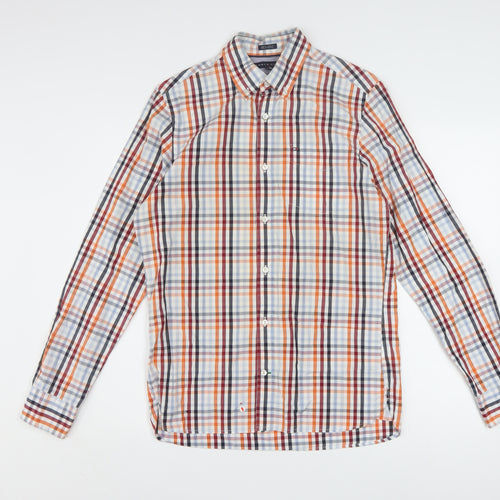 Tommy Hilfiger Men's Multicoloured Check Button-Up Shirt XS Slim Fit
