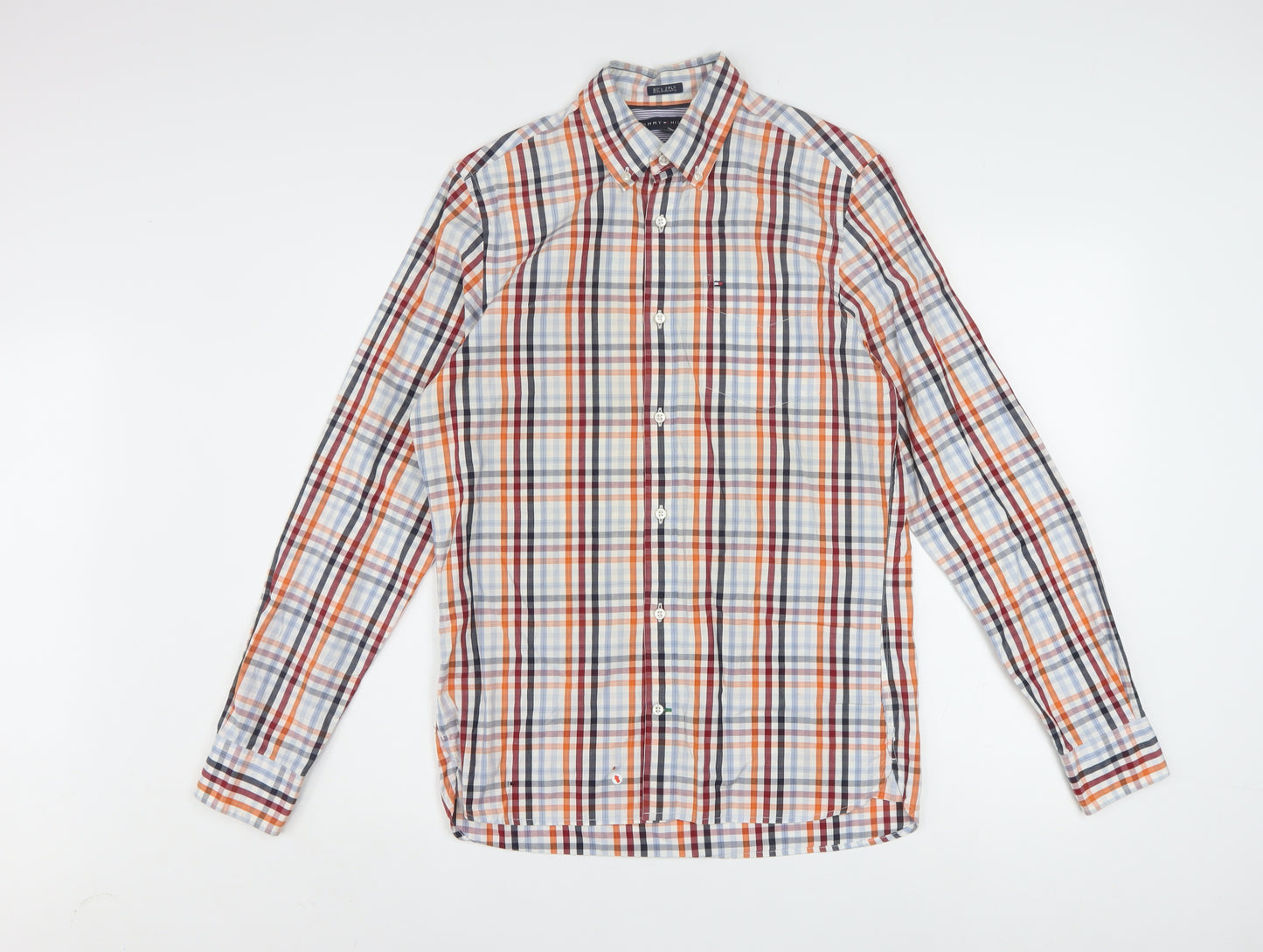 Tommy Hilfiger Men's Multicoloured Check Button-Up Shirt XS Slim Fit