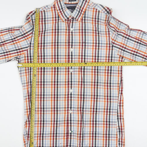 Tommy Hilfiger Men's Multicoloured Check Button-Up Shirt XS Slim Fit
