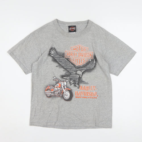 Harley-Davidson Boys Grey Graphic T-Shirt 12-14 Years Motorcycle Logo