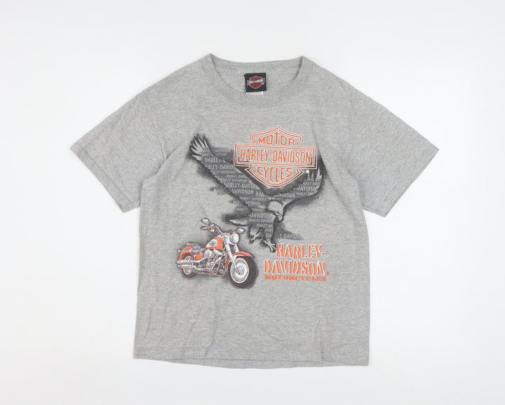 Harley-Davidson Boys Grey Graphic T-Shirt 12-14 Years Motorcycle Logo