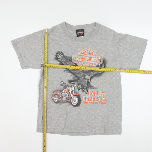 Harley-Davidson Boys Grey Graphic T-Shirt 12-14 Years Motorcycle Logo