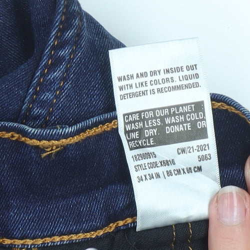 Levi’s 511 Men’s Blue Straight Jeans 34W 34L Stretch Denim