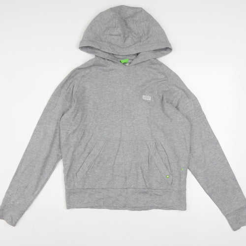 Hugo Boss Men's Grey Pullover Hoodie Small Regular Fit