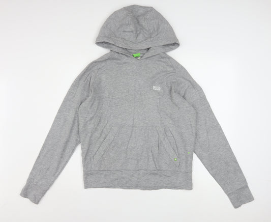 Hugo Boss Men's Grey Pullover Hoodie Small Regular Fit